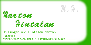 marton hintalan business card