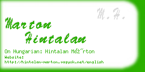 marton hintalan business card